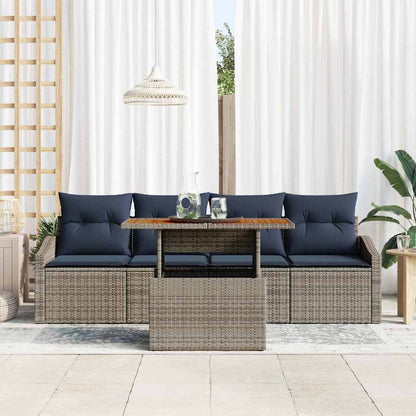 Set Divano da Giardino 5 pcs Grigio Poly Rattan | homemem39