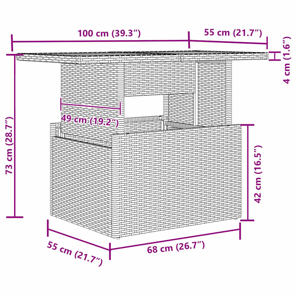 Set Divano da Giardino 9 pcs Grigio Poly Rattan | homemem39