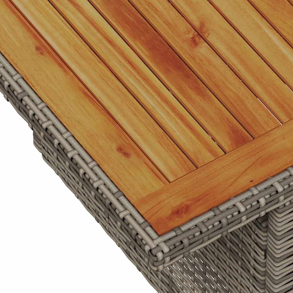 Set Divano da Giardino 9 pcs Grigio Poly Rattan