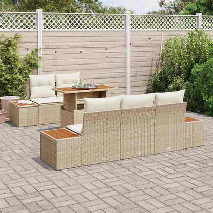 Set Divano da Giardino 6 pcs Beige Poly Rattan - homemem39