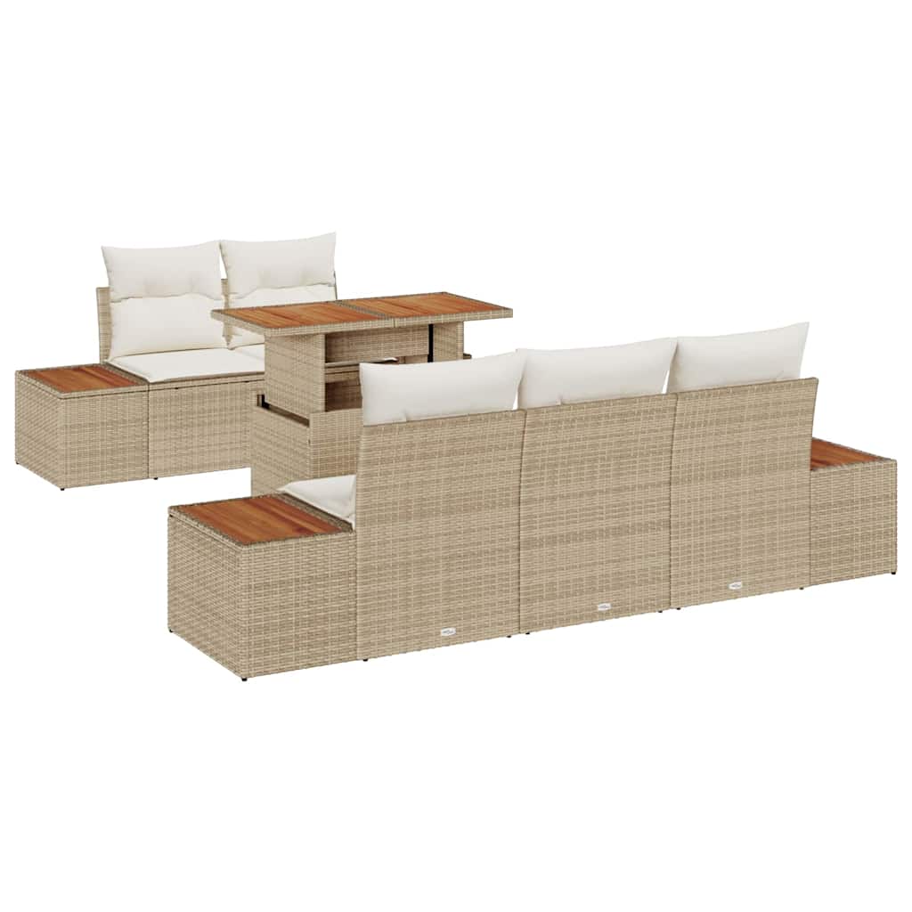 Set Divano da Giardino 6 pcs Beige Poly Rattan - homemem39