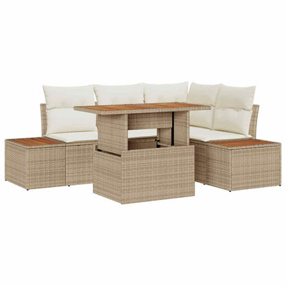 Set Divano da Giardino 5 pcs Beige Poly Rattan - homemem39