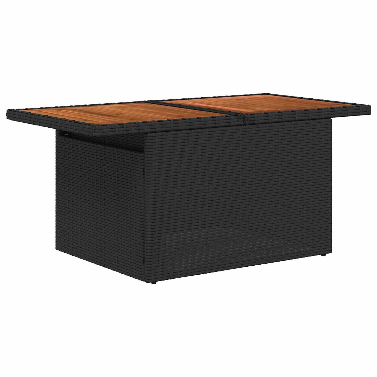 Set Divano da Giardino con archiviazione 6 pcs Nero Poly Rattan | homemem39