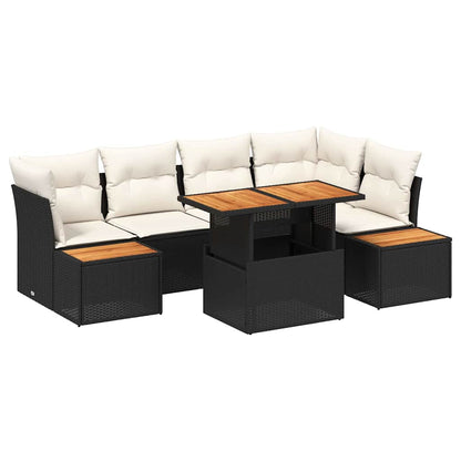 Set Divano da Giardino 10 pcs Nero Poly Rattan | homemem39