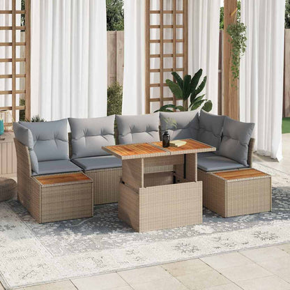 Set Divano da Giardino 10 pcs Beige Poly Rattan