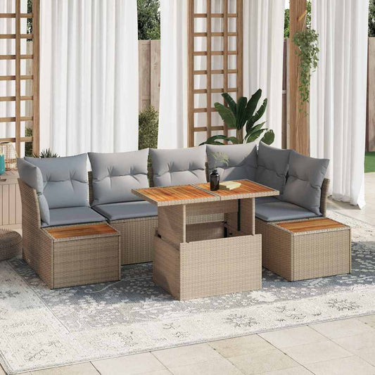 Set Divano da Giardino 10 pcs Beige Poly Rattan | homemem39