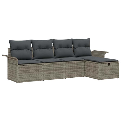 Set Divano da Giardino 5 pz Grigio polyrattan | homemem39