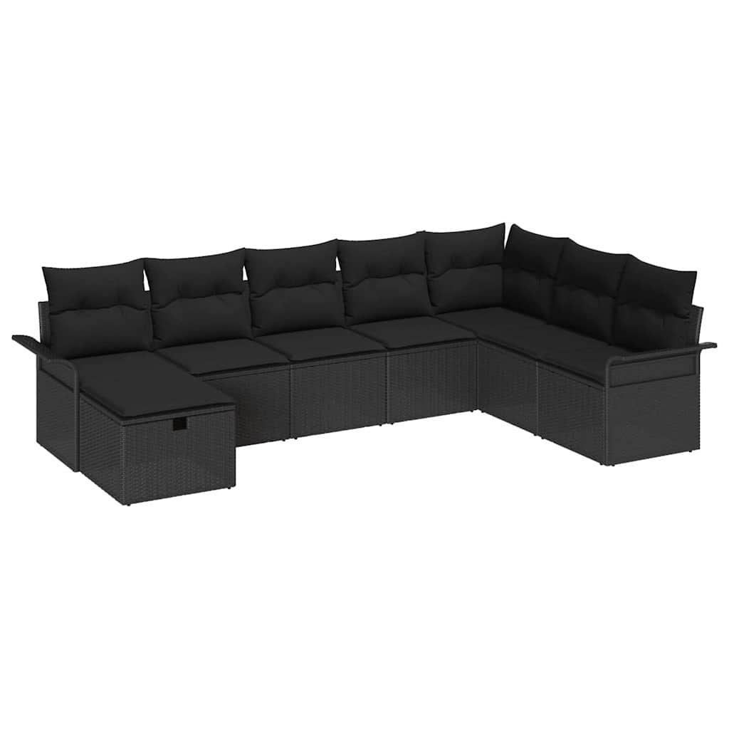 Set Divano da Giardino 8 pz Nero polyrattan | homemem39