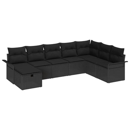 Set Divano da Giardino 8 pz Nero polyrattan | homemem39