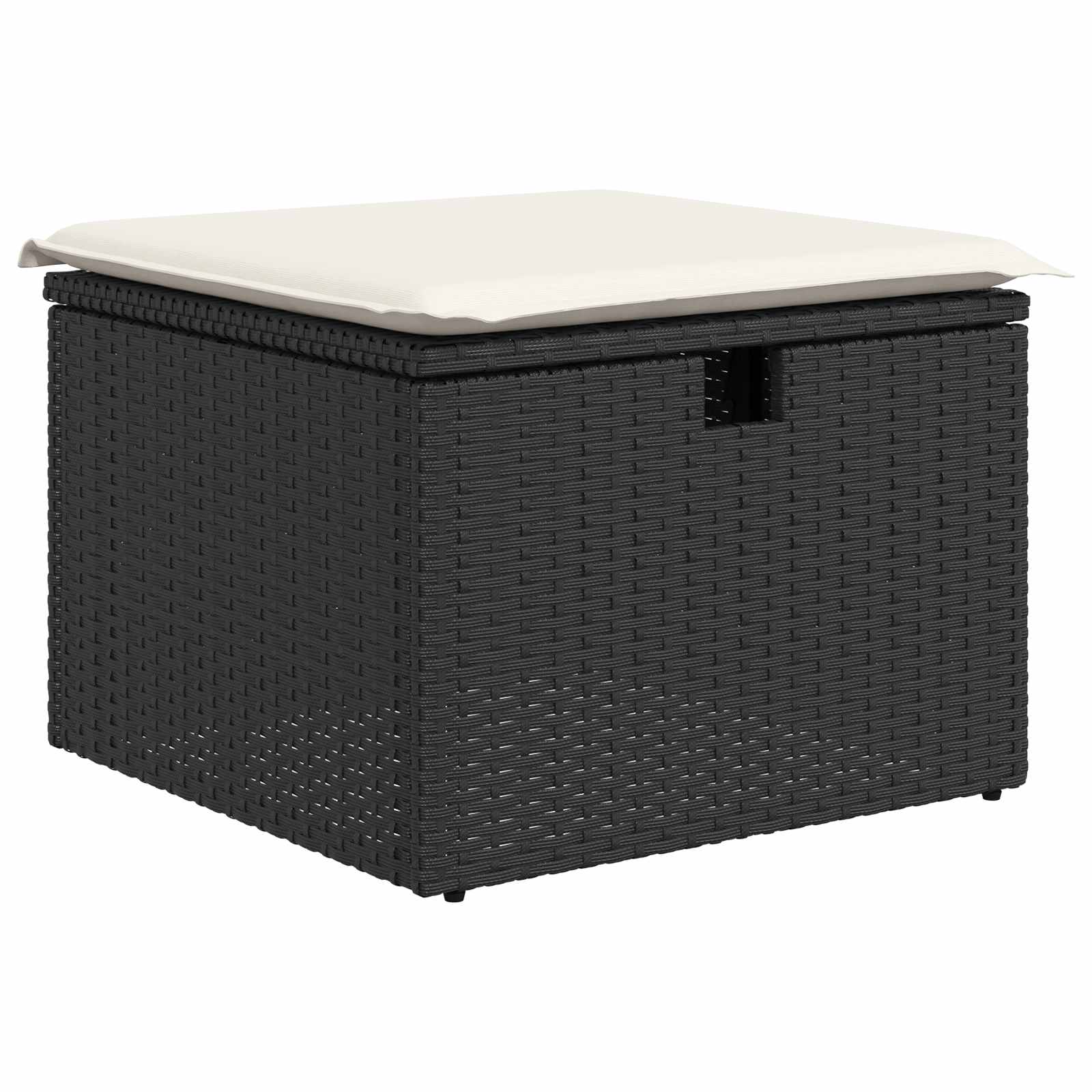 Set di divani con cuscino 8 pcs Nero e Crema polyrattan | homemem39