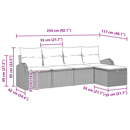 Set di divani con cuscino Beige e Crema polyrattan | homemem39