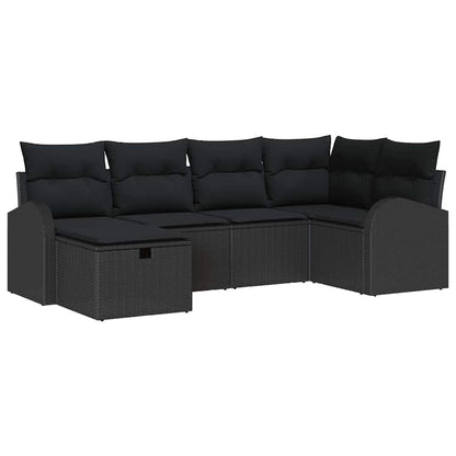Set di divani 6 pz Nero polyrattan | homemem39