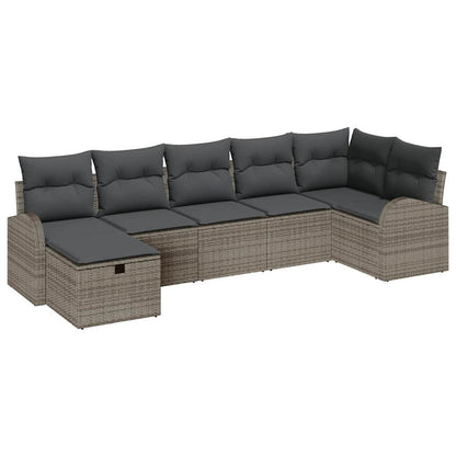 Set di divani 7 pz Grigio polyrattan | homemem39