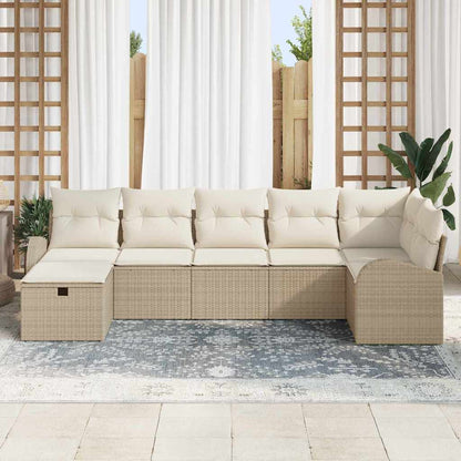 Set di divani con cuscino Beige e Crema polyrattan | homemem39