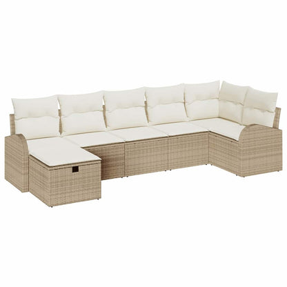 Set di divani con cuscino Beige e Crema polyrattan | homemem39