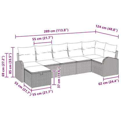 Set di divani con cuscino Beige e Crema polyrattan | homemem39