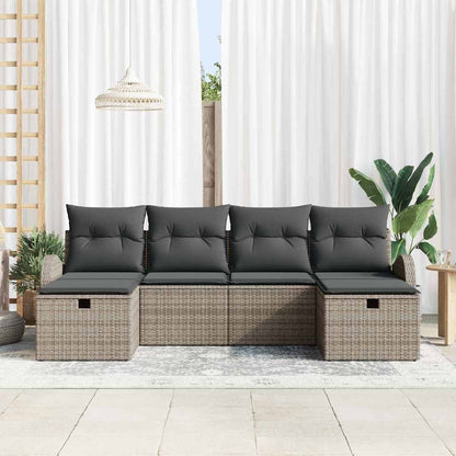 Set di divani 6 pz Grigio polyrattan | homemem39