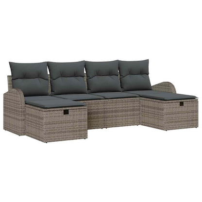 Set di divani 6 pz Grigio polyrattan | homemem39