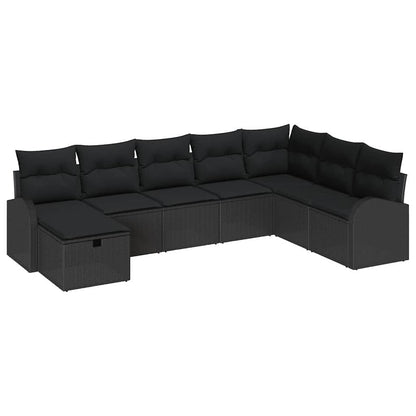 Set di divani con cuscino con archiviazione Nero polyrattan | homemem39