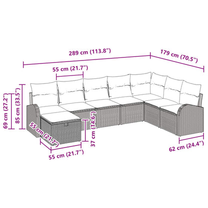 Set di divani con cuscino Marrone e Rosso polyrattan | homemem39