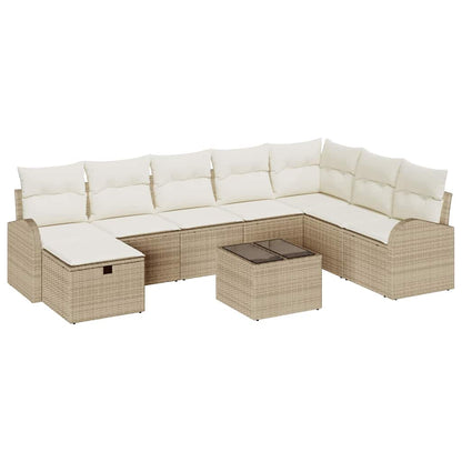 Set di divani con cuscino beige e panna polyrattan | homemem39