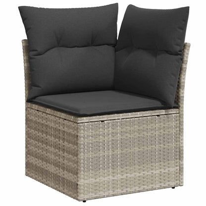 Set di divani 9 pz Grigio chiaro polyrattan | homemem39