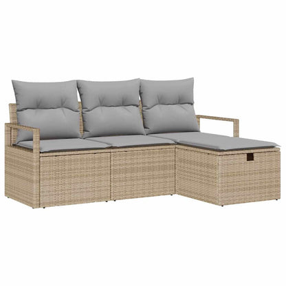 Set di divani 4 pz 4-Numero di posti Beige e Grigio Chiaro | homemem39