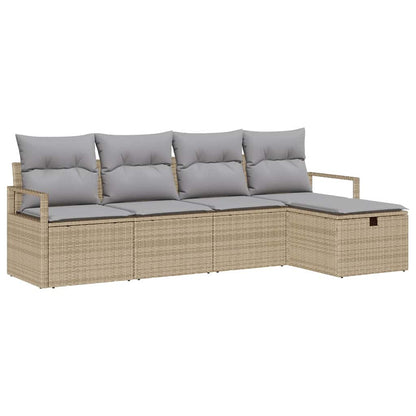Set di divani 5 pz 5-Numero di posti Beige e Grigio Chiaro | homemem39