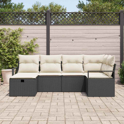 Set di divani 6 pz Nero e Crema polyrattan | homemem39