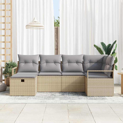 Set di divani 6 pz 6-Numero di posti Beige e Grigio Chiaro | homemem39