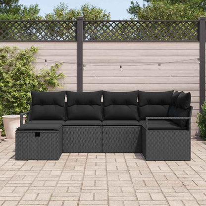 Set di divani 6 pz Nero polyrattan | homemem39