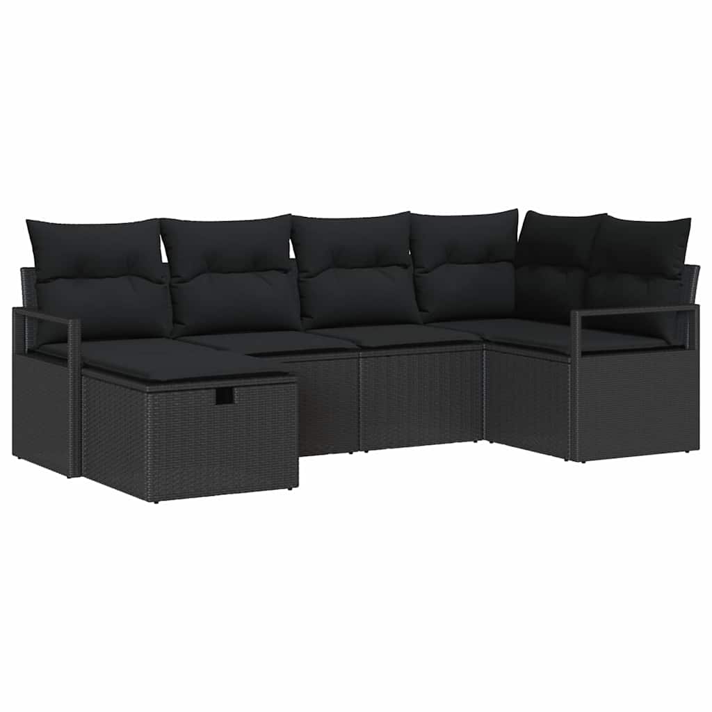 Set di divani 6 pz Nero polyrattan | homemem39