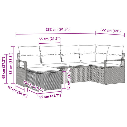 Set di divani con cuscino Grigio e Blu Navy polyrattan | homemem39