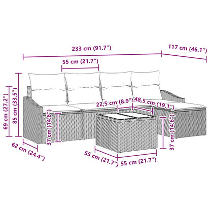 Set di divani con cuscino Grigio chiaro polyrattan - homemem39