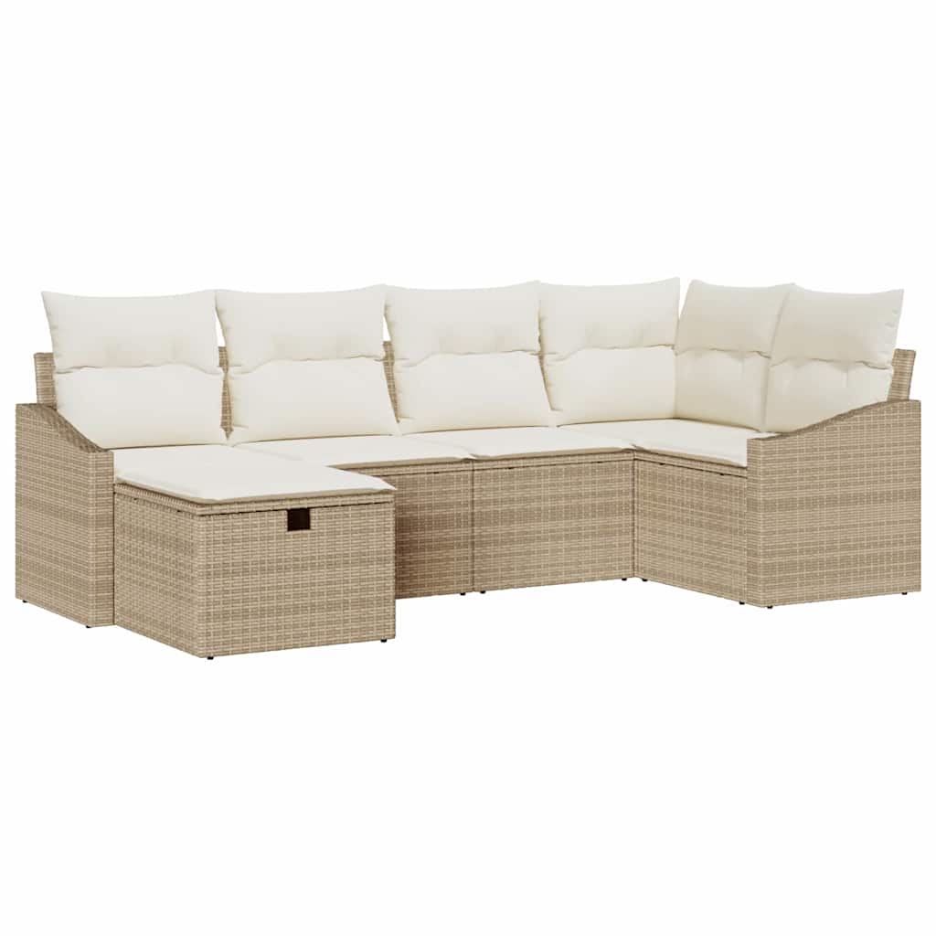 Set di divani con cuscino Beige e Crema polyrattan - homemem39