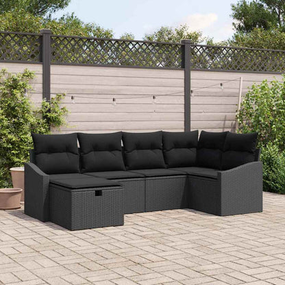Set di divani 6 pz Nero polyrattan | homemem39