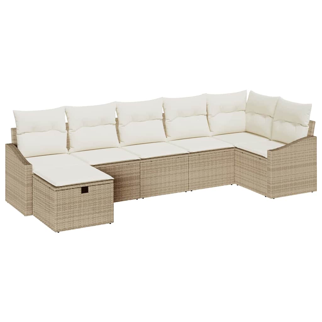 Set di divani con cuscino con archiviazione Beige polyrattan - homemem39