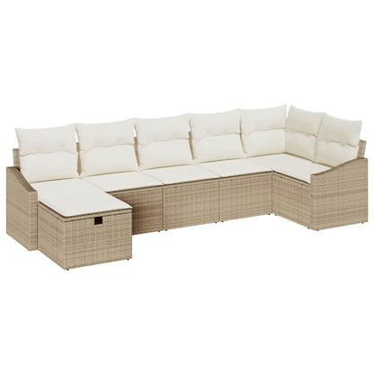 Set di divani con cuscino con archiviazione Beige polyrattan - homemem39