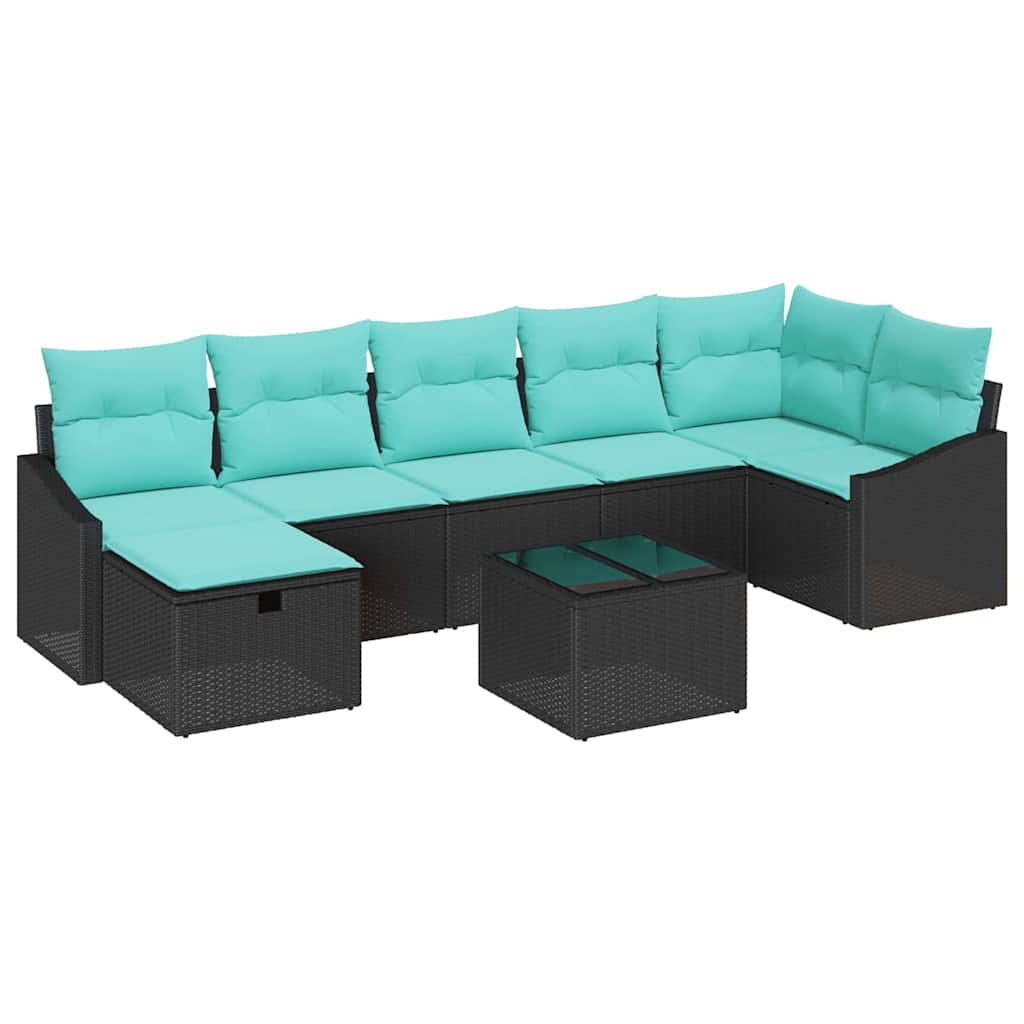 Set di divani con cuscino con archiviazione 8 pcs polyrattan | homemem39