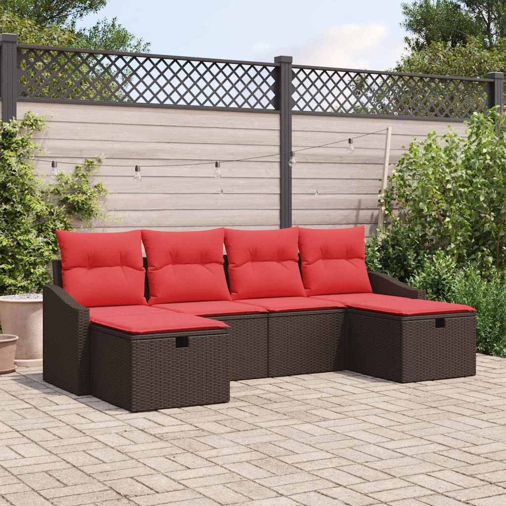 Set Divano da Giardino 6 pz polyrattan | homemem39