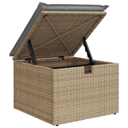 Set Divano da Giardino con cuscino 8 pcs Beige Poly Rattan - homemem39