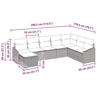 Set Divano da Giardino 8 pz polyrattan | homemem39