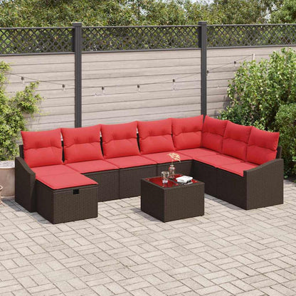 Set Divano da Giardino 9 pz polyrattan | homemem39