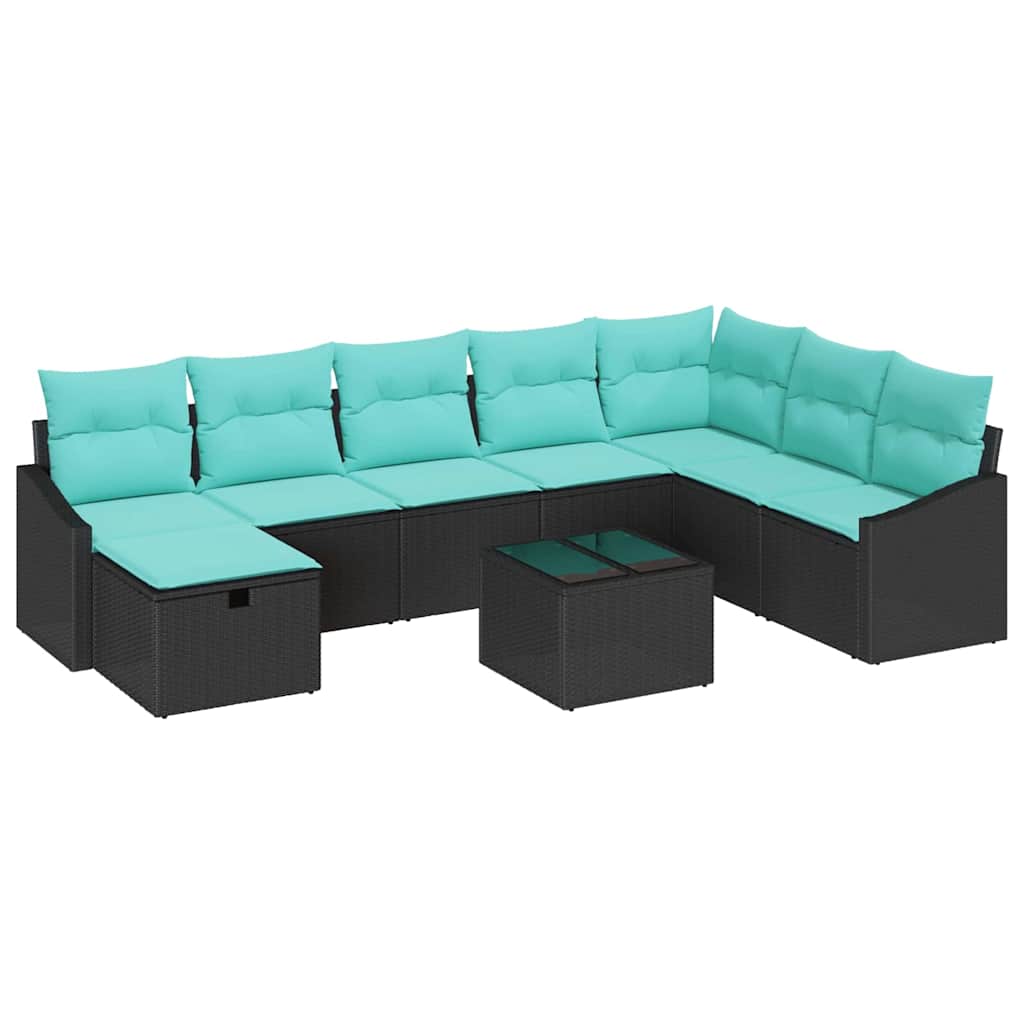 Set Divano da Giardino 9 pcs polyrattan | homemem39