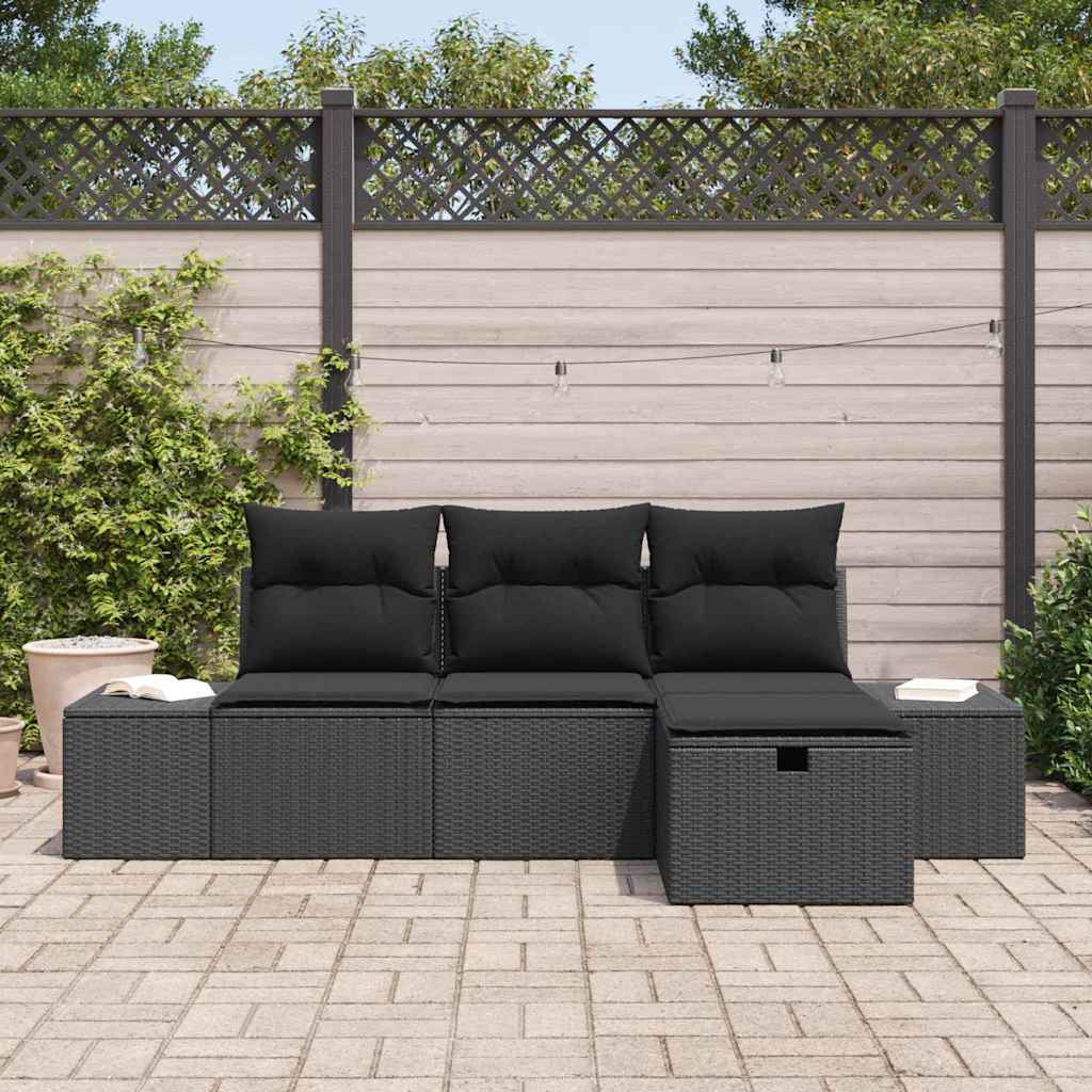 Set Divano da Giardino 4 pz polyrattan | homemem39