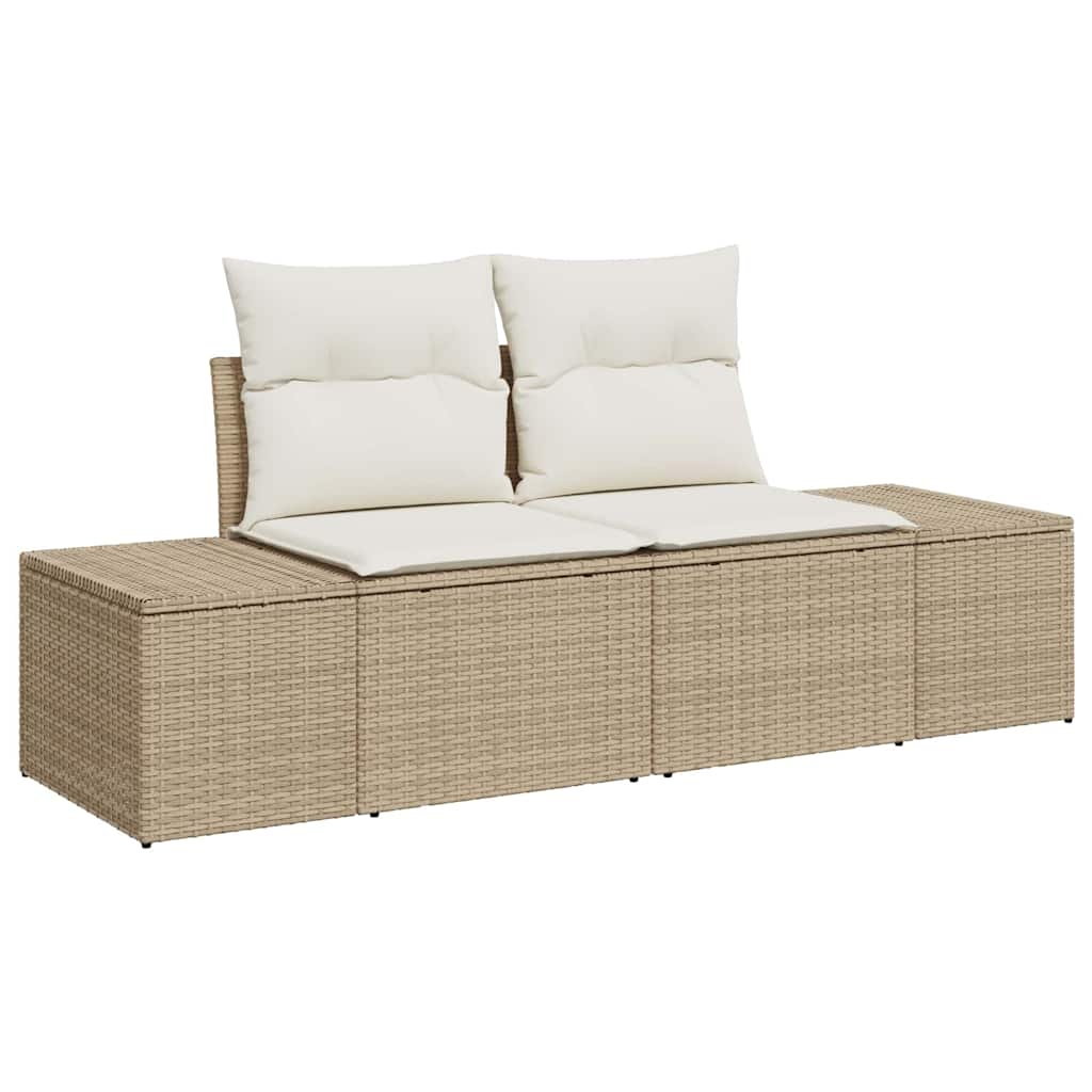 Set Divano da Giardino con cuscino 8 pcs Beige polyrattan - homemem39