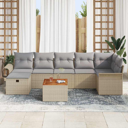 Set Divano da Giardino 8 pcs Beige polyrattan - homemem39