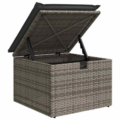 Set Divano da Giardino con cuscino 9 pcs Grigio Poly Rattan