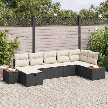 Set Divano da Giardino con cuscino Nero polyrattan - homemem39