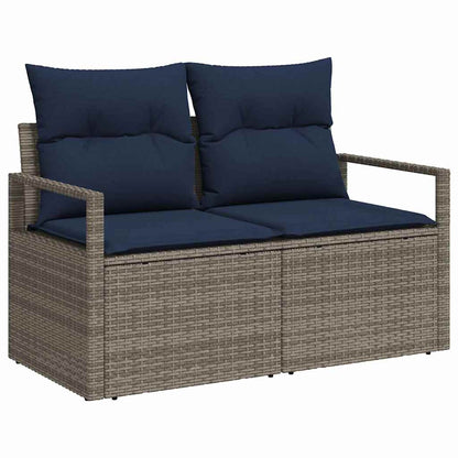 Set Divano da Giardino con cuscino 8 pcs Grigio Poly Rattan | homemem39